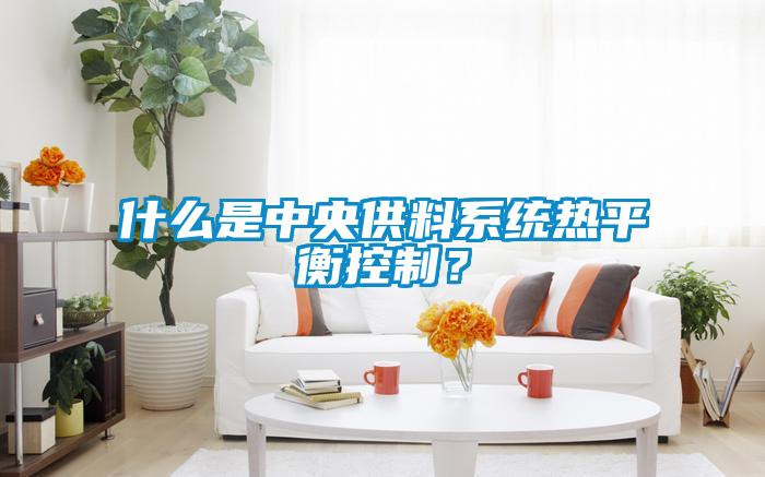 什么是中央供料系统热平衡控制？