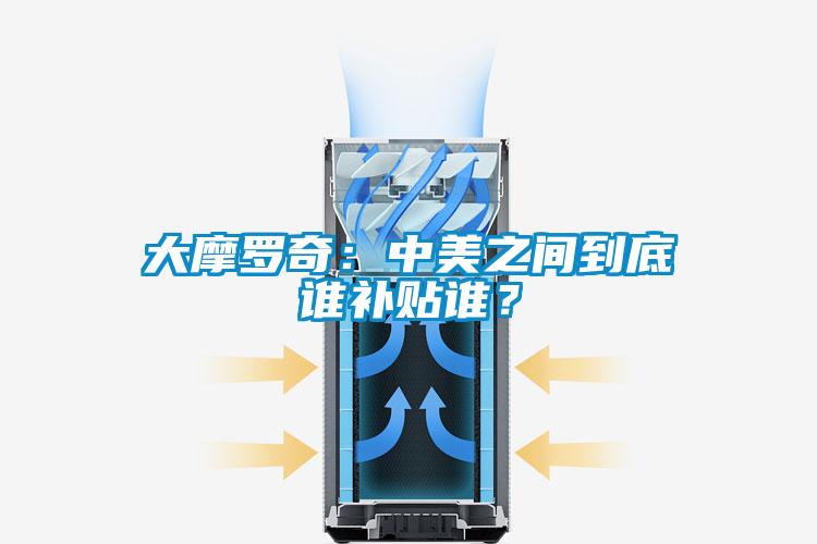 大摩罗奇：中美之间到底谁补贴谁？