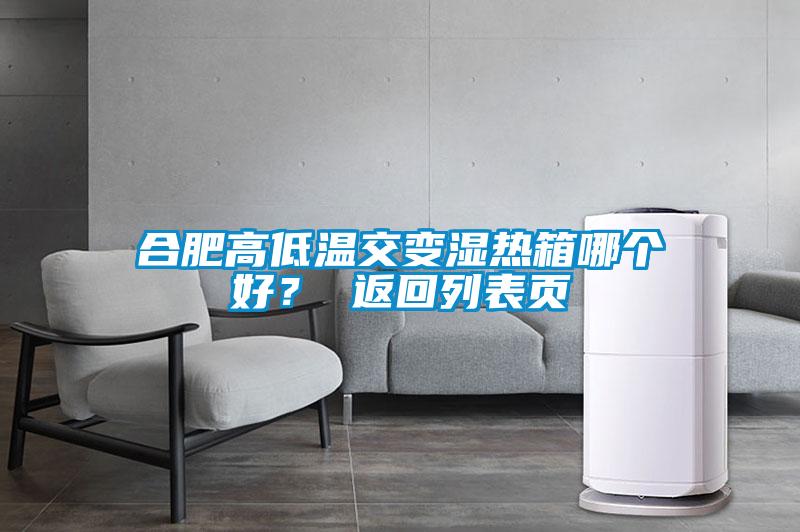 合肥高低温交变湿热箱哪个好？ 返回列表页