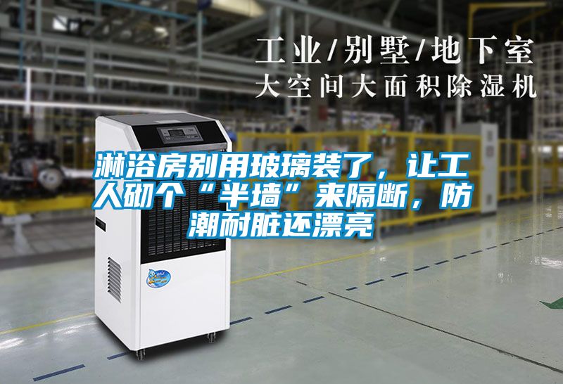淋浴房别用玻璃装了，让工人砌个“半墙”来隔断，防潮耐脏还漂亮