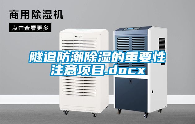 隧道防潮香蕉视频国产APP下载的重要性注意项目.docx